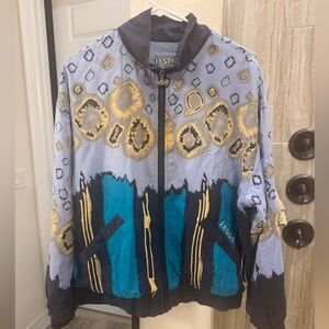 IXSPA Colorful Patterned Silk Lightweight Jacket Size Medium